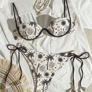 Tropical Print Bikini Set